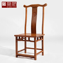 知府红木家具非洲鸡翅木（学名：非洲崖豆木）全实木曲尺官帽餐椅仿古中式家用餐厅靠背餐椅看书椅 小号中餐椅(长42-宽40-高90/39)