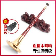 唢呐乐器全套初学者成人演奏型血檀木唢呐D调 民间喇叭 血檀小F＋6大