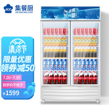集餐厨展示柜冷藏保鲜柜商用饮料柜便利店冰箱380升单门双开门冷柜超市陈列柜风冷啤酒柜立式冰柜 双门标准款展示柜 直冷