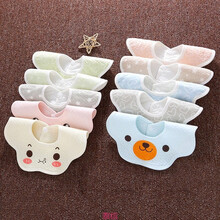 泰缤 口水巾防水婴儿吃饭棉围嘴宝宝吃奶棉口水巾高密纱布吃奶巾cq 防水笑脸款【女宝宝】 一条装