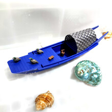 【新品】复古小物件乌篷船小木船鱼船手工模型家居摆件办公室好物桌面布置 玫红色 8防水35X9X0CM