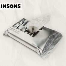 INSONS 擦鞋湿巾 运动鞋清洁湿巾12片*36包 含3D洁净硅胶颗粒 双面多功能设计 气味清新（6包/提*6提）