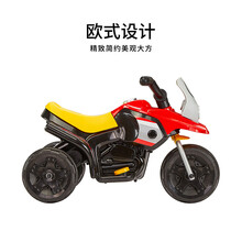 迪士尼儿童电动车摩托车小孩三轮车充电玩具车LW336 红色摩托