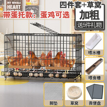 鸡笼子家用养鸡笼大号特大号自动清粪折叠养殖笼鸡舍铁丝网鸭鹅笼 带蛋托款套餐二 加粗加固70*50*60(适合2-3只)