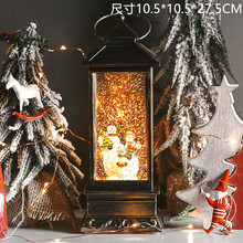 520风灯飘下雪花水晶球音乐盒旋转跳芭蕾舞配女孩八音盒生日礼物 雪人一家