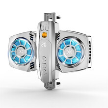 齐论手机散热器直播神器数字显示温度控温背夹液氮半导体风扇不求人主播同款双制冷静音快速降温水冷冷刺神器 银色双制冷+带数显+温控+七彩氛围灯