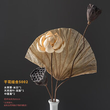 干花花束真花装饰摆件荷花风干莲蓬天然莲藕禅意插花中式客厅摆设 干花组合5002【天然风干真荷叶】 干花包