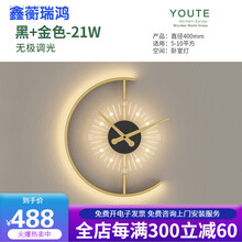 ‼️殴普同款现代创意壁灯简约卧室床头灯北欧轻奢客厅背景墙个性时钟装饰灯具 款A-无极调光