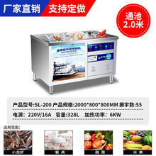 超声波全自动洗碗机商用饭店小型餐厅酒店食堂用大型大容量刷碗机 TEAEGG定制 2米单池 豪华款