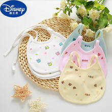迪士尼（Disney）婴儿口水围兜 新生儿小围嘴男女宝宝系带口水巾纯棉防水围兜饭兜口水巾夏季薄款 女宝10条 防水款 颜色花型随机 0-2岁