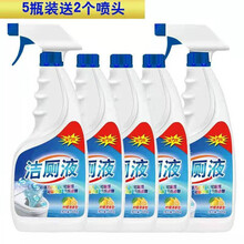 洁厕液洁厕灵洁厕剂马桶清洁剂厕所除臭剂卫生间用品马桶清洁除味 500g*5瓶+毛刷【超值钜惠装】
