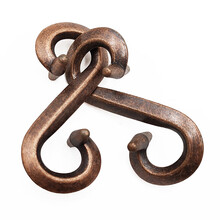 鲁班Puzzle锁蛇口逃生儿童玩具成人烧脑解闷马蹄扣魔锁全套装 酒红色 S扣(3级)