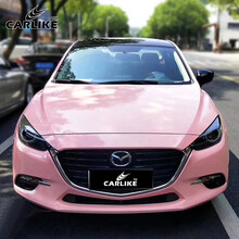 卡莱克超亮汽车改色膜高亮水泥灰整车改色贴膜亮面车身漆面保护膜防刮蹭汽车贴纸 超亮粉1.52x18M