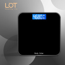 LOT电子秤充电款精准体重秤家用小成人体秤男女生宿舍小型高精度电子称重计 LCD-暗夜黑充电款
