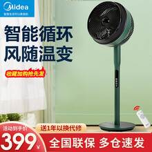 美的（Midea）新品电风扇直流变频空气循环扇家用涡轮扇智能遥控健康鸿运扇办公室立式台式智能落地扇 GDE24MG