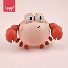 贝恩施儿童玩具 宝宝戏水洗澡沐浴玩具 浴缸发条戏水小螃蟹可360°旋转前进QC04粉色
