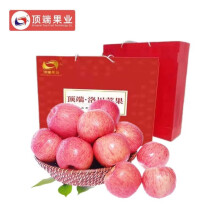 顶端果业陕西洛川苹果红富士礼盒 新鲜时令水果苹果 15枚85mm单果260g+ 礼盒装
