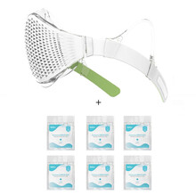 Mehow硅胶防甲醛口罩办公室新家装修防尘透气可清洗面罩含7片滤芯 象牙白绿头带-防甲醛套装（含32片防甲醛滤芯）