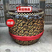 舞狮鼓醒狮鼓  头层牛皮鼓成人大鼓战鼓文艺表演出锣鼓 16寸(黑色)