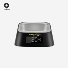 pawbby & 冠能联名 智能宠物碗 304不锈钢抑菌 猫碗狗盆猫水碗防打翻 液晶一体屏  大气全黑