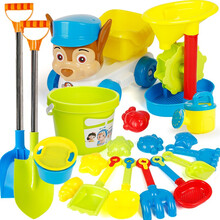 儿童宝宝玩沙子挖沙子玩具套装沙滩铲子工具决明子海边沙滩玩具 小狗车配沙滩桶加双铲20件套