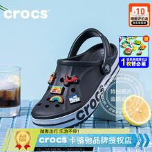 卡骆驰（crocs）男鞋女鞋 夏季新款贝雅克骆格户外休闲沙滩涉水平底鞋洞洞凉拖鞋 贝雅卡骆班/黑白 M7W9/25cm/39-40