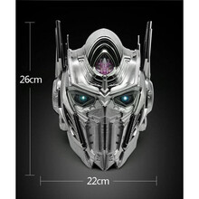 变形·金刚合金 合金版变形恐龙金刚玩具大黄蜂擎天柱汽车机器人手动模型儿童七夕情人节新年礼物 擎天柱银色头盔【声光电镀版】