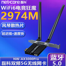 磊科NW-AX3000 Pro无线网卡 台式机5G千兆双频6代WiFi6接收器2974M电竞游戏网卡 NW-AX3000 Pro【带风琴散热片】