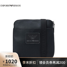 阿玛尼EMPORIO ARMANI奢侈品21春夏EA男士单肩背包 Y4M177-Y019V BLACK-81072黑色 U