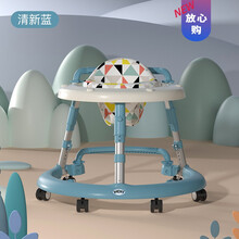 婴儿学步车手推车五合一婴儿学走路助步车防侧翻防o型腿玩具车生日礼物抖音网红同款 蓝色学步车 静音轮 (标配)