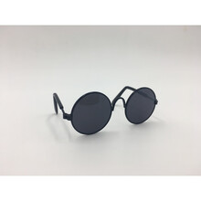 宠物猫眼镜复古耍酷拍照道具猫墨镜泰迪潮流个性饰品法斗眼镜 黑色 黑框墨镜 S-小型