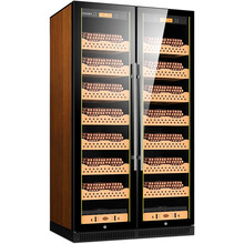 富客（FUKE）FK-188CW2智能恒温恒湿雪茄柜家用大容量双门一体红酒柜冷藏冰吧 棕色 榉木裸养款