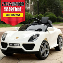 优束儿童电动车四轮遥控汽车婴儿男女宝宝带摇摆童车小孩玩具车可坐人 白双电双驱