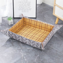 狗窝夏季凉窝猫窝狗垫子狗床猫咪垫子四季通用泰迪小型犬狗狗用品 灰色枫叶款 L(75*60)CM建议40斤内