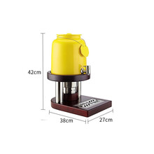 自助餐陶瓷牛奶鼎电加热果汁鼎酒店咖啡豆浆桶可调保温饮料机商用 红橡木座+黄色陶瓷罐10L