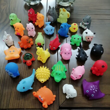 稚气熊婴儿捏捏叫小动物宝宝戏水玩具小黄鸭海洋球儿童洗澡玩具男孩女孩 捏捏叫不重复 30只+子母鸭