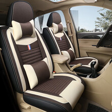 亚麻卡通七座汽车座套专车专用全顺新世代全顺经典全顺七座全包汽车坐垫四季通用座垫套 魅力咖-豪华版 七座 2+2+3