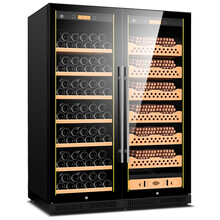 茄龙（CIGARLOONG） CL-168CW1智能恒温恒湿雪茄柜恒温红酒柜雪茄红酒两用家用双拼柜 雪松木雪茄红酒款黑色