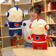 可爱奥特曼毛绒玩具布娃娃安抚玩偶女孩床上女生夹腿睡觉大号抱枕男孩公仔超软娃娃儿童生日礼物情人节送女友 红色站款+蓝色站款【两个特惠装】 30厘米(棉填充 柔软舒适)