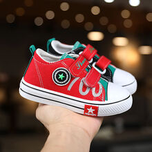 当季新品ℂ℘品牌童鞋男童帆布鞋春秋女宝宝鞋子软底1-3-6岁半2 儿童休闲鞋新款小童鞋 红色 22码/内长14厘米