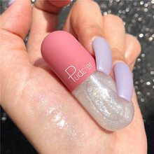 迷你胶囊唇蜜透明唇油玻璃珠光带闪小巧口红保湿滋润补水无色唇彩 403#高闪唇蜜