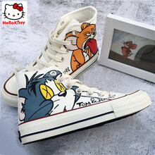 Hello Kitty凯蒂猫商场同款儿童帆布鞋2021夏季新款男童高帮板鞋男孩中大童休闲潮鞋小学生女 白色 37