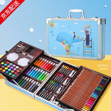 儿童玩具女孩6-10岁小女孩生日礼物女童玩具7-14岁九12智力十二3儿童益智玩具女生三岁以上六 蓝色【145件套】双层铝盒绘画套装