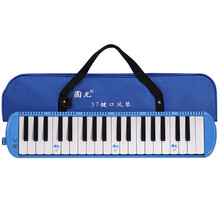 国光口风琴37键学生32键口风琴儿童初学者学生用成人口吹琴教学用 （37键蓝色+软包+吹奏说明）