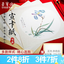 荣宝斋卡纸宣纸 文房四宝国画书法长方形方形工笔画书法纸镜片装框硬卡纸 生宣-长方-外仿古（50x30）