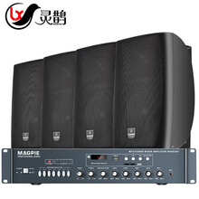 灵鹊 MS3025U壁挂音箱会议音响套装 定阻定压蓝牙功放背景音乐公共广播系统店铺商场学校教室 6050黑色一拖四