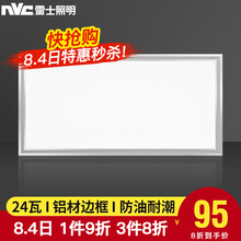 雷士照明（NVC）LED厨房厨卫灯吸顶灯节能 浴室卫生间嵌入式集成吊顶面板灯一体化防潮防油 【强推】24瓦正白光雾银