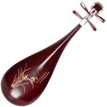 艾牧  练习 初学入门 成人 儿童 琵琶 乐器  红色上漆 硬木 梧桐木 面板 学生 演奏用琴 硬木专业成人琵琶兰花款