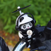 麦克拉仑可爱自行车装饰挂件配件公路山地单车玩偶车把摆件熊猫公仔摩托车 熊猫绑带款（飞行员)