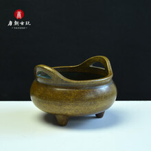 古玩古董铜香炉宣德炉老铜香炉三足纯铜炉传世老包浆摆件好品收藏